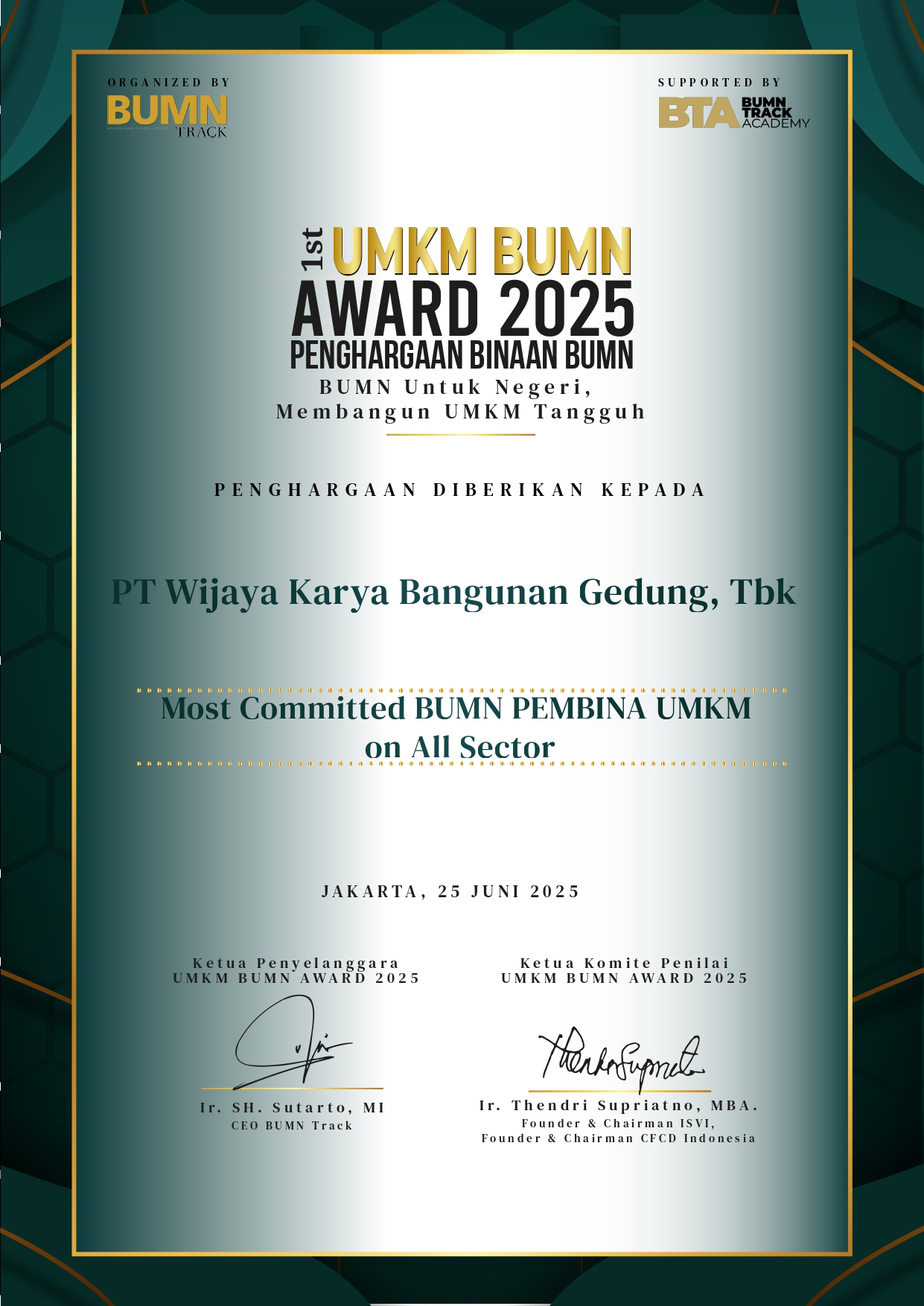 Most Committed BUMN Pembina UMKM