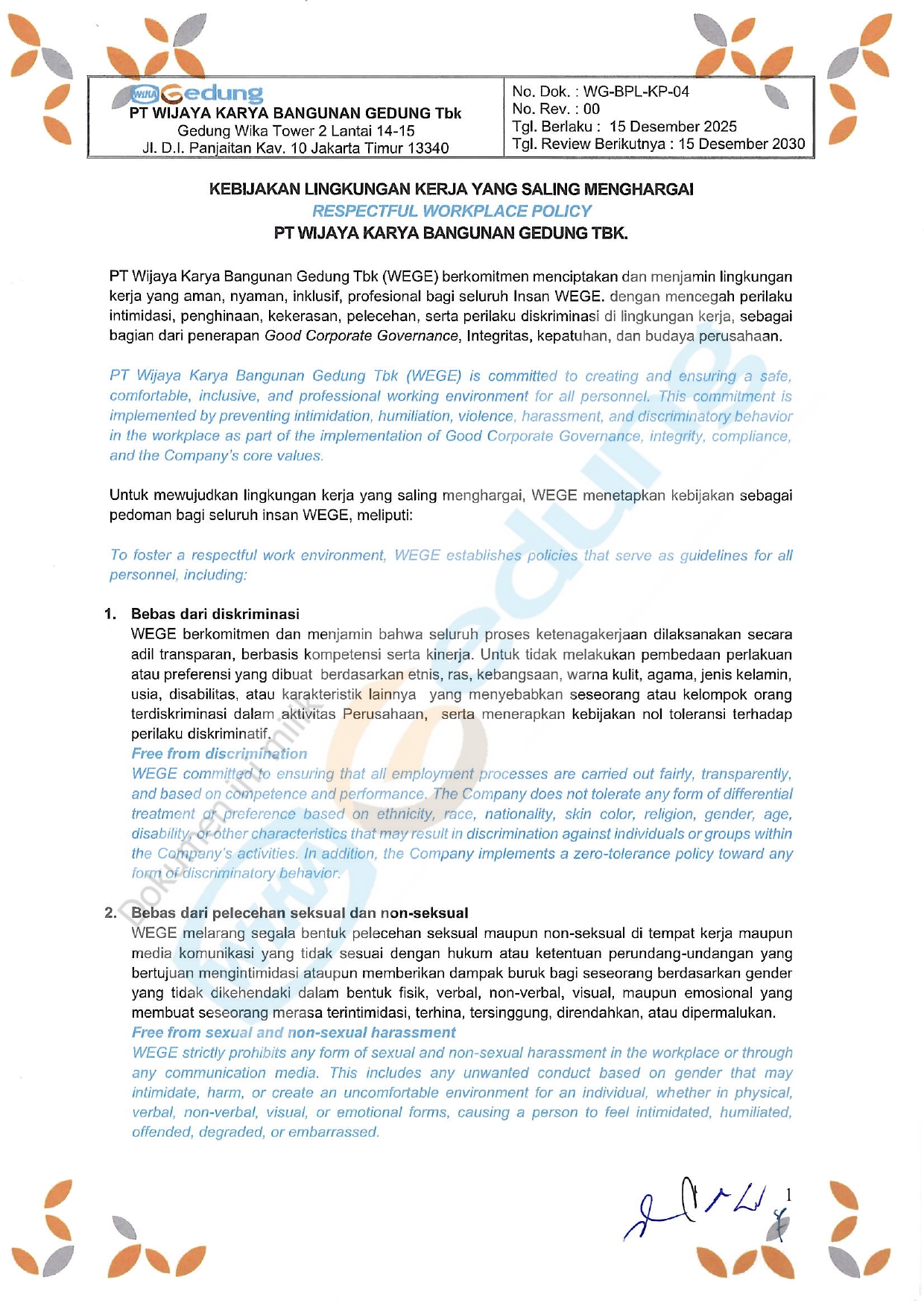 Sampul Kebijakan RWP 